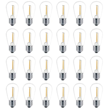24 комплекта сменных лампочек 3V LED S14, небьющиеся уличные солнечные гирлянды, теплый белый