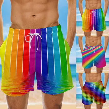 Мужские яркие пляжные шорты-новинка, дышащие пляжные шорты с принтом Tether