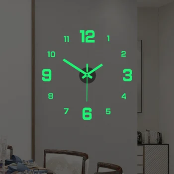 Большие 3D настенные часы, светящиеся Классические настенные часы, цифровые часы 