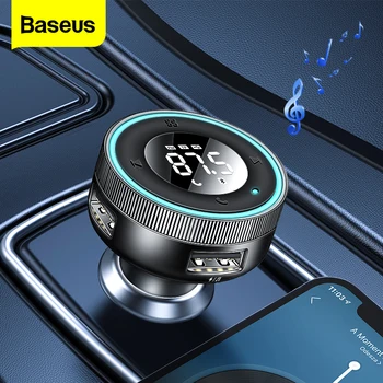 Baseus FM-Передатчик Автомобильный Беспроводной Bluetooth 5,0 FM Aux Радио Модулятор USB Быстрое Зарядное Устройство Автоматическая Громкая Связь Аудио MP3-Плеер Автомобильный Комплект