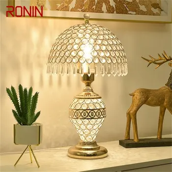 Роскошная настольная лампа с диммером RONIN Crystal с дистанционным управлением Для дома, современный креативный прикроватный светильник