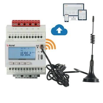 Acrel ADW300 Поддерживает связь Wi-Fi 4G, 3-фазный многофункциональный счетчик энергии для мониторинга энергопотребления