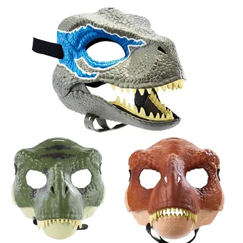 Маска динозавра, маска ужасного динозавра, головной убор, вечеринка для взрослых и детей, косплей, Латексная маска динозавра с открытым ртом, Рождественский подарок