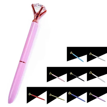 НОВИНКА-Шариковая ручка Kawaii, шариковая ручка из сплава с большим бриллиантом, черная ручка для заправки, модные школьные канцелярские принадлежности