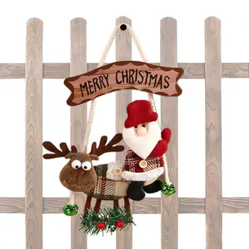 Украшение Рождественской елки, елочные украшения, Подвески Санта-Клауса, Нетканые многоразовые принадлежности для вечеринок Со шнурком и колокольчиками для