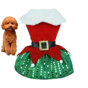 Рождественский наряд для собаки Мягкая рождественская одежда Санта-Клауса для домашних животных Удобная рождественская одежда для домашних собак Многофункциональная хлопковая одежда для собак