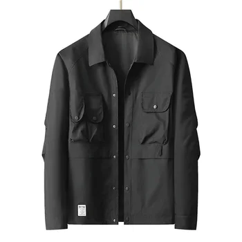 Мужская Плюс Размер, свободная Повседневная деловая мода, Оверсайз, весенне-осенняя куртка-карго, пальто, верхняя одежда, винтажная куртка-карго Man