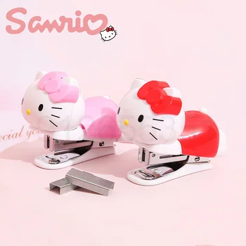 Новый набор степлеров Sanrio из настоящего мультфильма Hello Kitty, студенческая Мини-машина для скрепления 10 #, Детские канцелярские принадлежности из мультфильмов Оптом