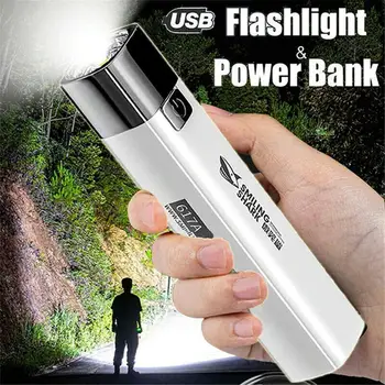Супер яркий тактический фонарик G3 LED USB перезаряжаемый водонепроницаемый фонарик 2 в 1 Портативный карманный фонарь Power Bank для кемпинга
