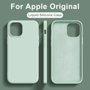 Для Apple Оригинальный жидкий силиконовый чехол для iPhone 15 14 Pro Max Бампер противоударный чехол для iPhone 13 12 Pro Чехол для телефона Аксессуары
