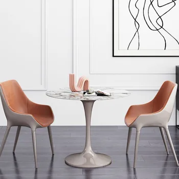 Мраморные Круглые журнальные столики для паба, Современная Французская комната, Центральные журнальные столики для дома, мебель в стиле минимализм