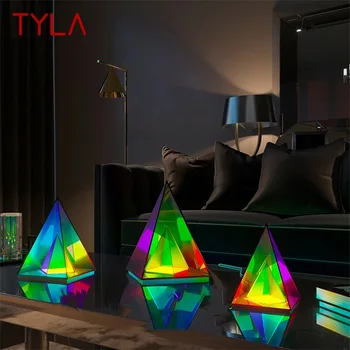Современная креативная настольная лампа TYLA Пирамида, атмосфера в помещении, Декоративное светодиодное освещение для дома, спальни