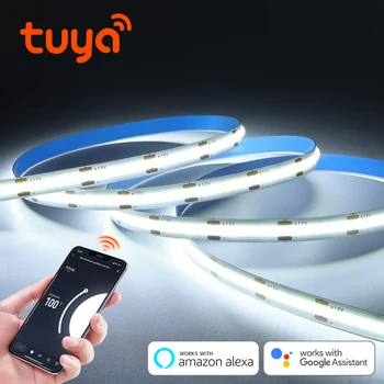 Светодиодная лента COB Высокой плотности 5 М 10 М Tuya Smart Life Wifi App Control Гибкая Лента с Подсветкой Лампы Работает с Alexa, Google Home