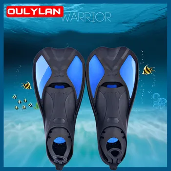 Профессиональные ласты для подводного плавания Oulylan, Регулируемая обувь для плавания для взрослых, Силиконовые длинные ласты для подводного плавания с маской и трубкой для дайвинга