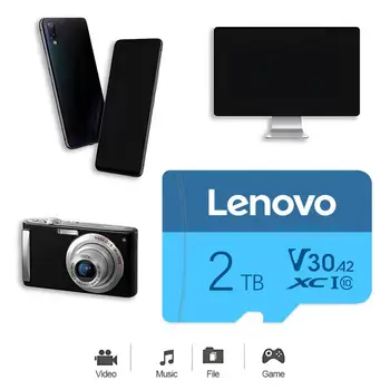 Lenovo Micro Memory SD Карты 512GB 256GB Micro TF / SD Карта 128 ГБ Класса 10 A2 1 ТБ Карта Памяти 2 ТБ Флэш-Память TF Карта Для Камеры