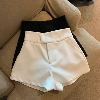 Сексуальные Белые брюки на заказ Короткие Горячие Повседневные Черные шорты с высокой талией Брюки Женские с широким низом Уличная одежда Y2K Ropa Mujer