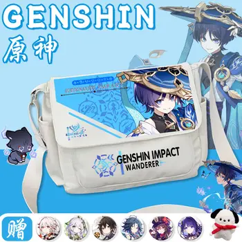 Genshin Impact сумка-мессенджер kawaii рюкзак Kaedehara Kazusha/Yoimiya/Nahida/Venti Сумка на одно плечо студенческая аниме-сумка