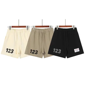 RRR123 Летние повседневные шорты из 100% хлопка с буквенным принтом для мужчин и женщин размера 1, 2, 3