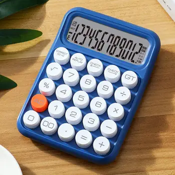 Легкий калькулятор с удобным управлением, выполненный из Абс-пластика, круглый механический в стиле ретро для удобства работы