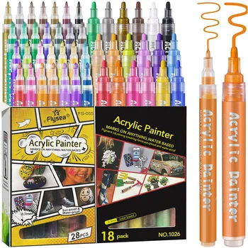 Акриловые ручки для рисования 6-80 цветов, набор художественных маркеров для рисования камнями с тонким и средним наконечником, акриловая ручка для рисования на водной основе, принадлежности для поделок