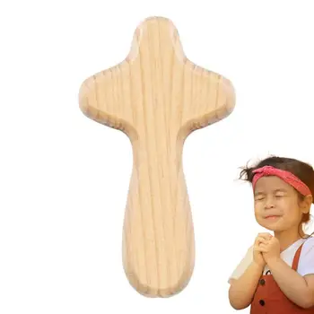 Ручной крест Мини Деревянный Цепляющийся Крестик Для Удержания Крестика Маленькие Деревянные Крестики Оптом Цепляющийся Крестик, который Поместится в Вашей руке Ладонь