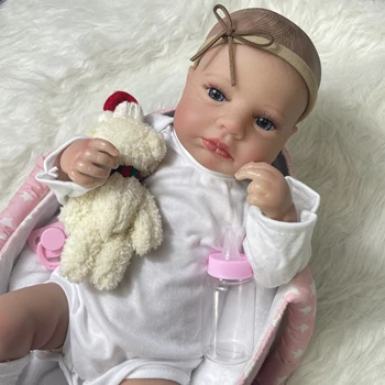 50 см Готовая Кукла-Реборн LouLou Awake Open Eyes Реалистичный Новорожденный 3D Кожа Игрушка Ручной Работы Фигурка Подарок На День Рождения Для Девочек