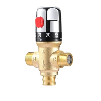 Латунная труба, Смеситель для контроля температуры воды в ванной, Картриджи, Термостат, Термостатический смесительный клапан G1 / 2 