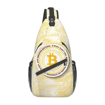 Сумка-слинг Eat Sleep Bitcoin, мужская сумка-слинг для любителей криптовалюты, блокчейн, BTC, нагрудный рюкзак через плечо, Велосипедный рюкзак для кемпинга