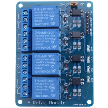 5V 4-канальный модуль релейной платы Optocoupler LED для Arduino PiC ARM AVR