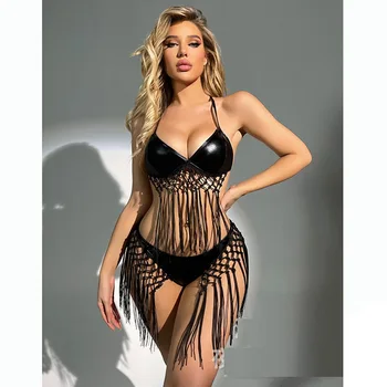 Новый модный женский сексуальный комплект бикини из двух частей, женское экзотическое нижнее белье, нижнее белье для ночного клуба, горячие костюмы с открытой спиной