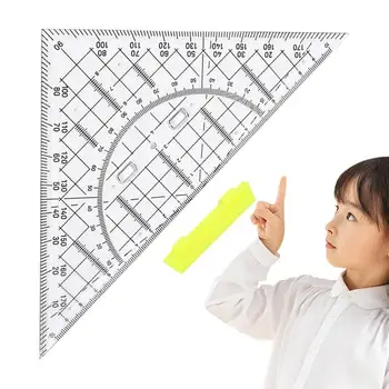 Линейка для рисования треугольников Линейка для рисования геометрии треугольника Школьная линейка 22 см С математическим транспортиром Универсальный инструмент для пэчворка