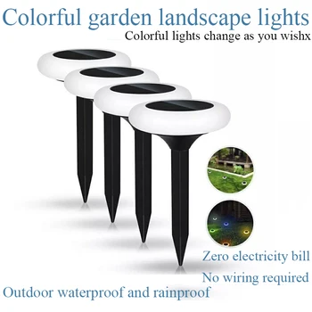 Солнечные садовые фонари, водонепроницаемые фонари для газона, декоративные фонари, ландшафтные фонари для внутреннего двора, красочные градиенты и фиксируемые цвета