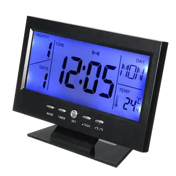 Будильник с декоративной функцией повтора Электронный ЖК-дисплей для домашнего стола офисной прямоугольной формы Цифровая температура в спальне