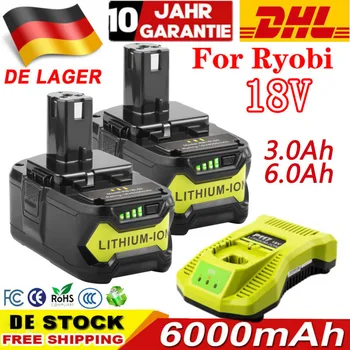 Для Ryobi 18V 3Ah 6Ah 9Ah Перезаряжаемый литий-ионный аккумулятор Встроенный BMS, Для Замены электроинструмента 18650 Литий-ионный аккумулятор