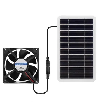 Солнечный вытяжной вентилятор мощностью 2,5 Вт, мини-вентилятор с питанием от солнечных батарей Для собак, курятника, теплицы, фургона, домиков для домашних животных