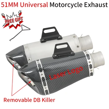 51 мм Универсальные Выхлопные Системы Мотоциклов Глушитель Из Нержавеющей Стали DB Killer Для Z900 CBR650 DUKE 250 390 ATV R25