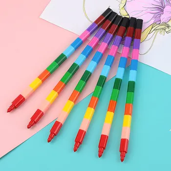 12 цветов Цветные карандаши Масляная пастель 2/4 шт для детей Детская Разноцветная ручка для граффити Сменные Цветные карандаши Детская ручка для рисования