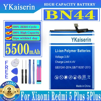 YKaiserin Для Xiao Mi BN44 BN 44 BN-44 Аккумулятор емкостью 5500 мАч Для Xiaomi Redmi 5 Plus 5Plus Batteria + Номер трека