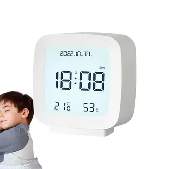 Часы времени, настольные часы, Электронный будильник, Цифровые часы, Голосовое управление, ночник, отображение температуры и влажности