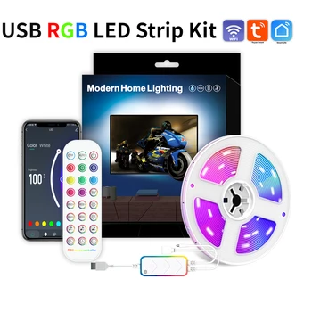 2/3/4/5 М USB TUYA App LED Strip Light Kit Smart Wifi RGB Dreamcolor DC5V SMD5050 Адресуемая Лампа Поддержка Alexa Google Для Дома
