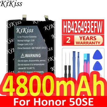 4800 мАч KiKiss Мощный аккумулятор HB426493EFW для аккумуляторов мобильных телефонов huawei Honor 50SE