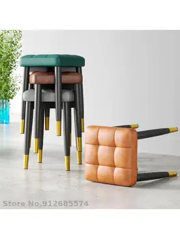 Обеденный стол обеденный стул легкий роскошный бытовой складываемый табурет железный арт гостиная простой современный сетчатый красный стул для макияжа женский