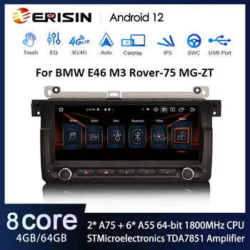 Erisin ES8504B IPS 8,8 дюймов Android 12,0 Автомобильный Стерео Для BMW E46 M3 Rover 75 MG ZT CarPlay Авторадио GPS DSP TPMS DAB + 4G LTE