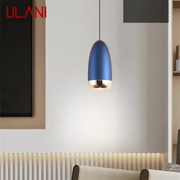 ULANI Современные синие подвесные светодиодные светильники Простота Креативного дизайна, Прикроватная потолочная люстра для дома, спальни, бара