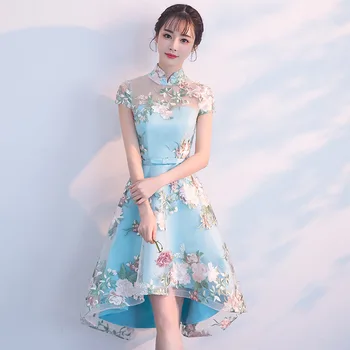 Улучшенный свадебный Чонсам с вышивкой, женское винтажное платье в китайском стиле, праздничный костюм, Элегантные вечерние платья для вечеринок