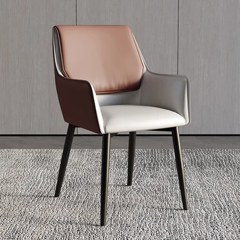 Обеденные стулья из искусственной кожи, Простые современные легкие Роскошные Модные стулья для отдыха, обеденные стулья в скандинавском стиле, мебель для кухни и ресторана