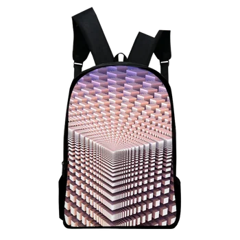 Рюкзак с твердой геометрией, школьная сумка с 3D искаженным пространством, современные модные художественные школьные сумки, сумка для книг для детей подростков Мальчиков и девочек 16 дюймов