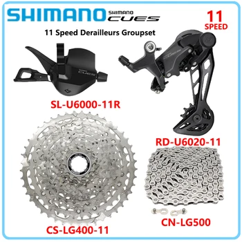 SHIMANO CUES 1X11 Speed Groupset для MTB Велосипеда CS-LG400 11-45T Цепь LG500 U6000 Рычаг Переключения Передач U6020 Комплект Заднего Переключателя Оригинальные запчасти