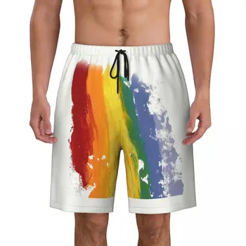 ЛГБТ-шорты Rainbow Board, мужские Крутые пляжные шорты, Трусы, гей-парад, Быстросохнущие плавки