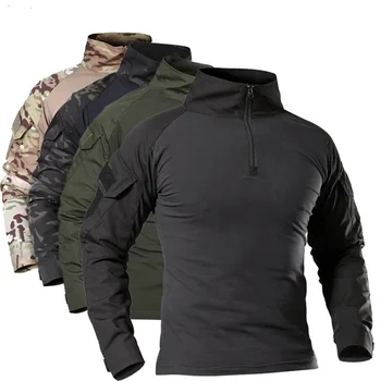 Уличные тактические походные футболки Для мужчин, военный армейский камуфляж, униформа для охоты, скалолазания, мультикамера, костюм лягушки, рубашка 5XL